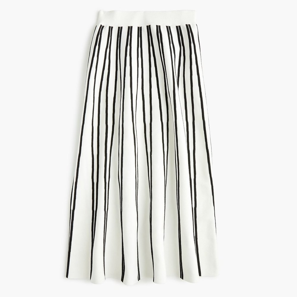 J Crew Pull-on flare sweater-skirt in textured stripe XS